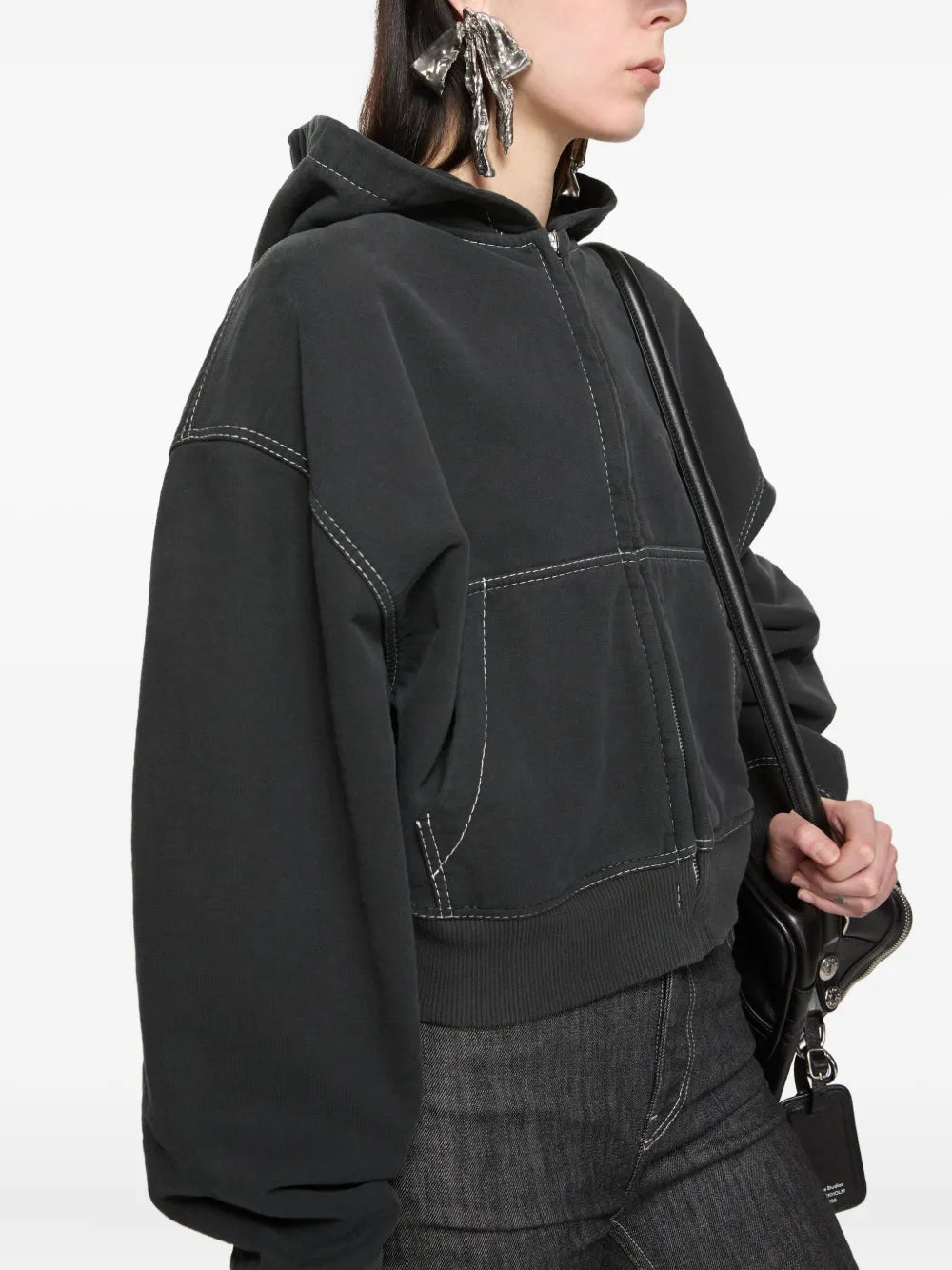 Acne Studios contrast-stitch zip-up hoodie