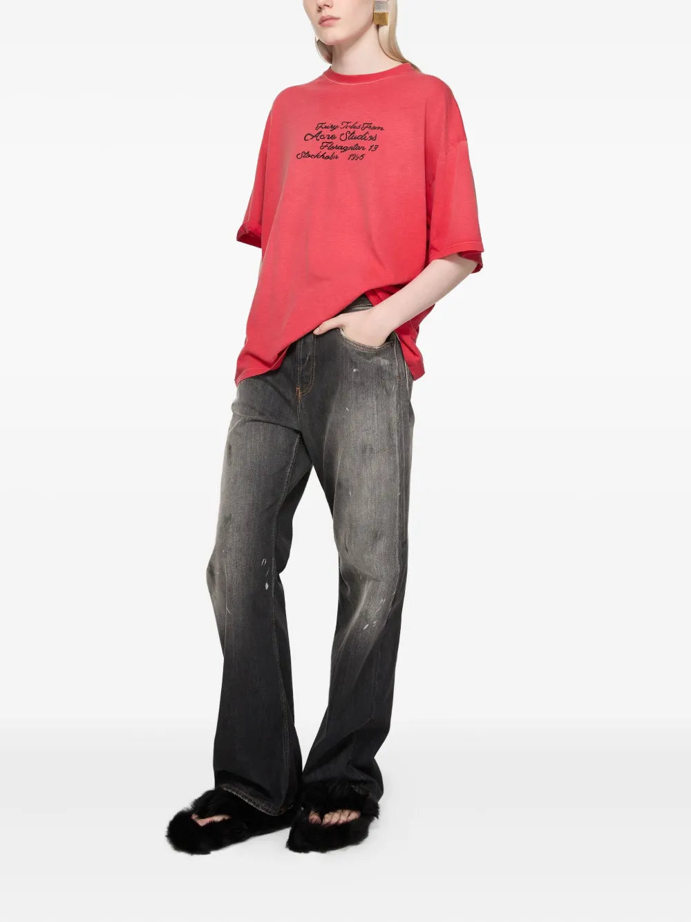Acne Studios  lettering-detail cotton T-shirt