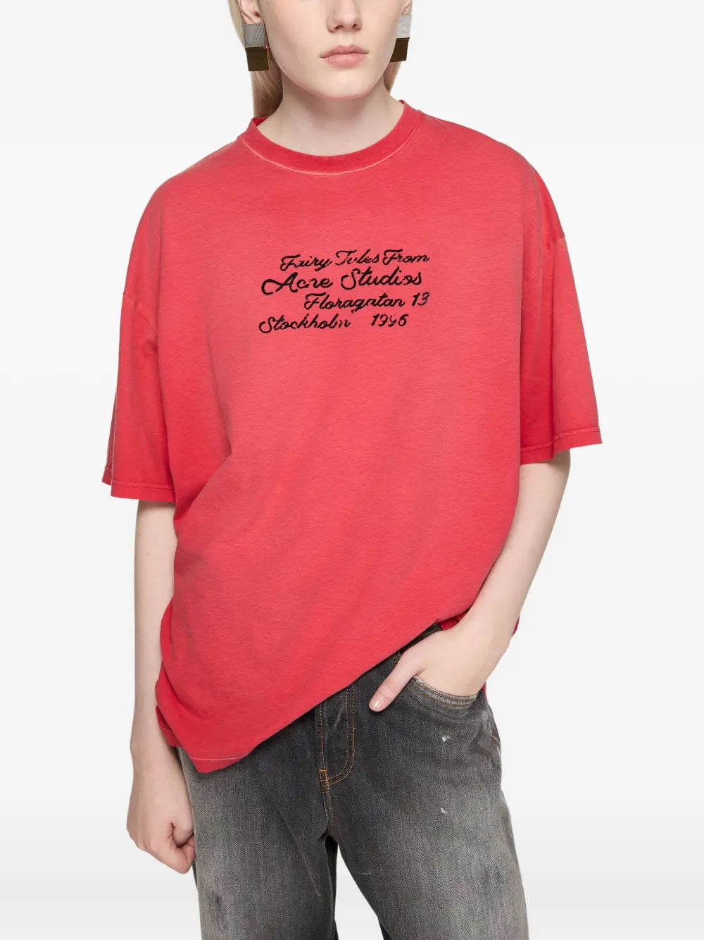 Acne Studios  lettering-detail cotton T-shirt