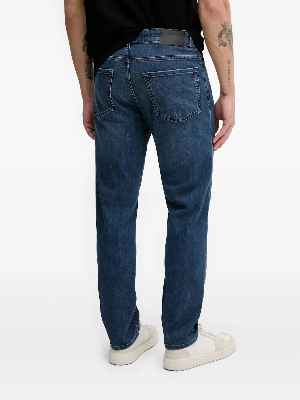 BOSS  logo-patch slim-fit jeans