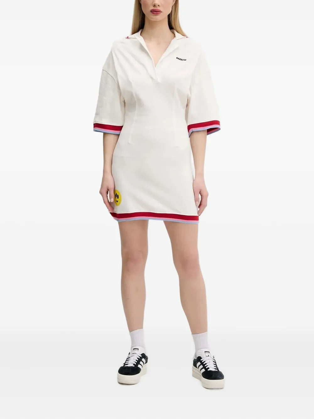 BARROW  polo-neck stripe-trims mini day dress
