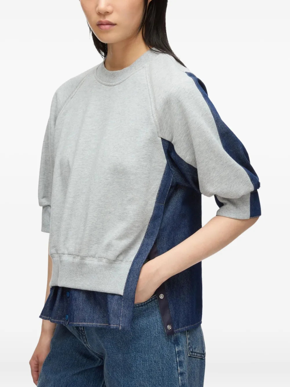 3.1 Phillip Lim  panelled denim sweatshirt