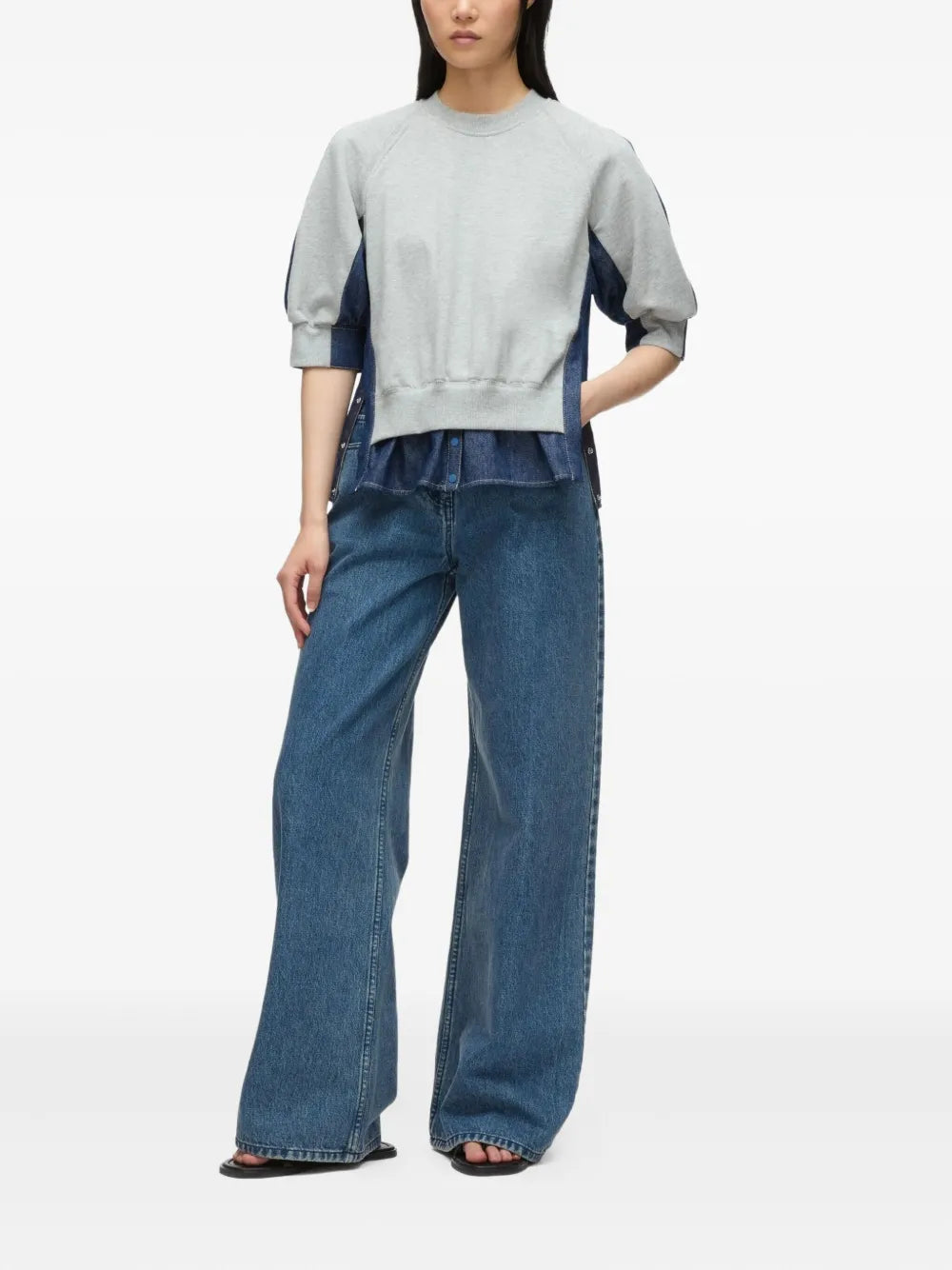 3.1 Phillip Lim  panelled denim sweatshirt