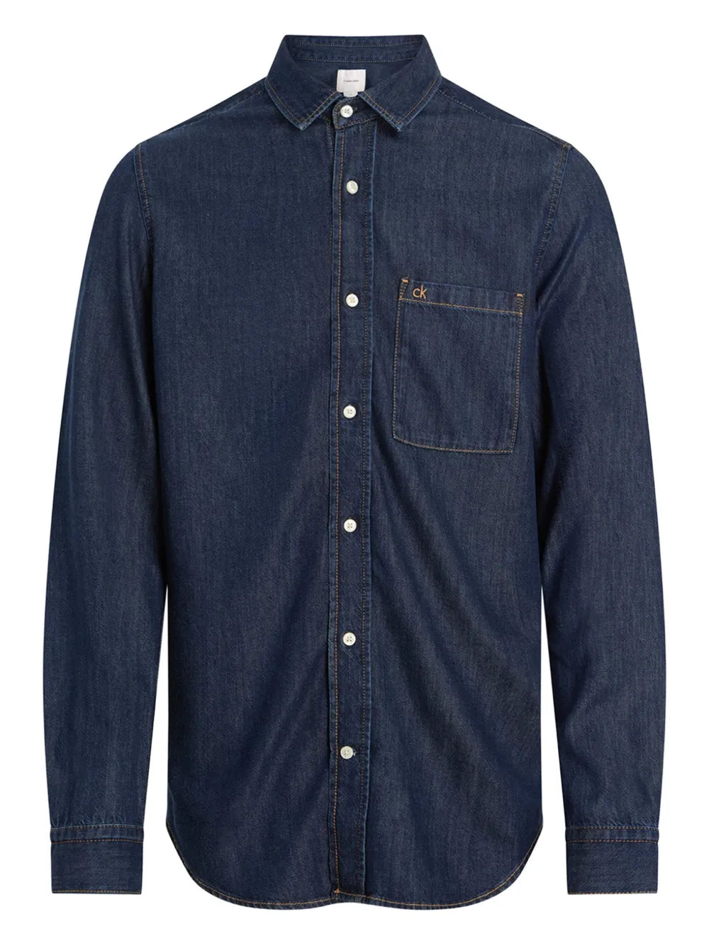 Calvin Klein  logo-embroidered denim shirt