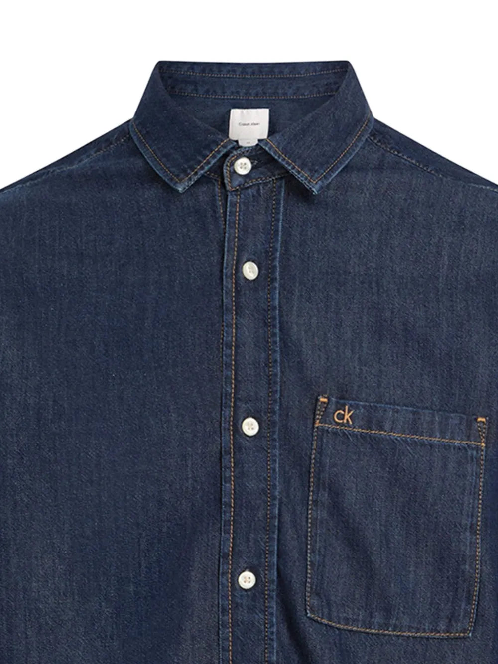 Calvin Klein  logo-embroidered denim shirt