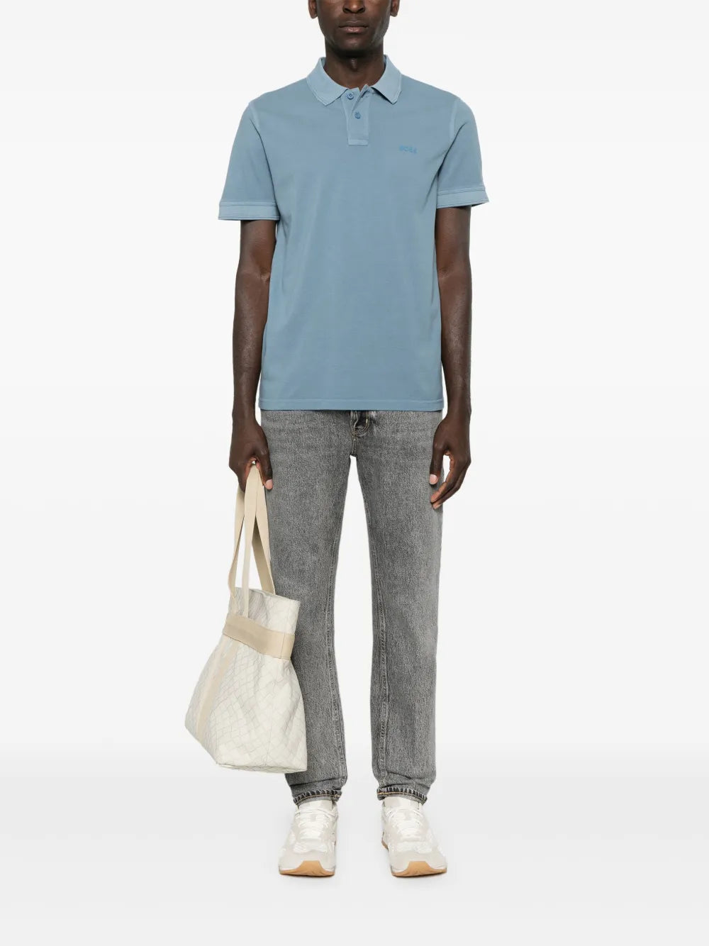 BOSS  logo-embroidered piqué polo shirt