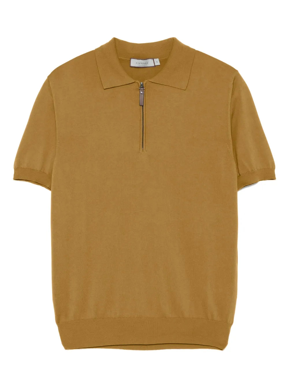 Canali  cotton zip-up polo shirt