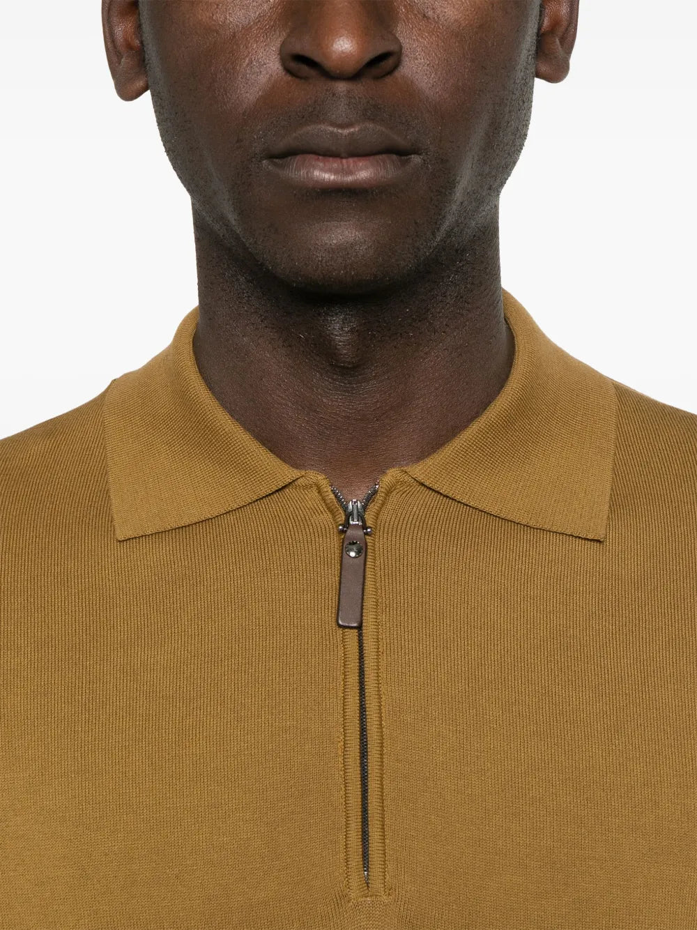 Canali  cotton zip-up polo shirt