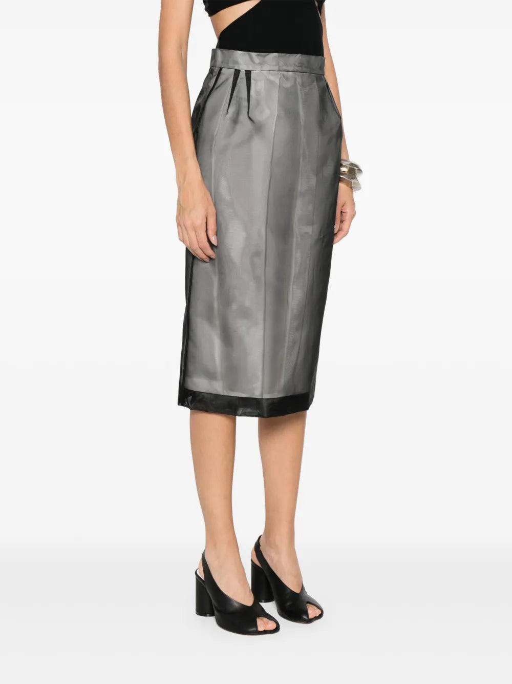 ALAINPAUL silk midi skirt