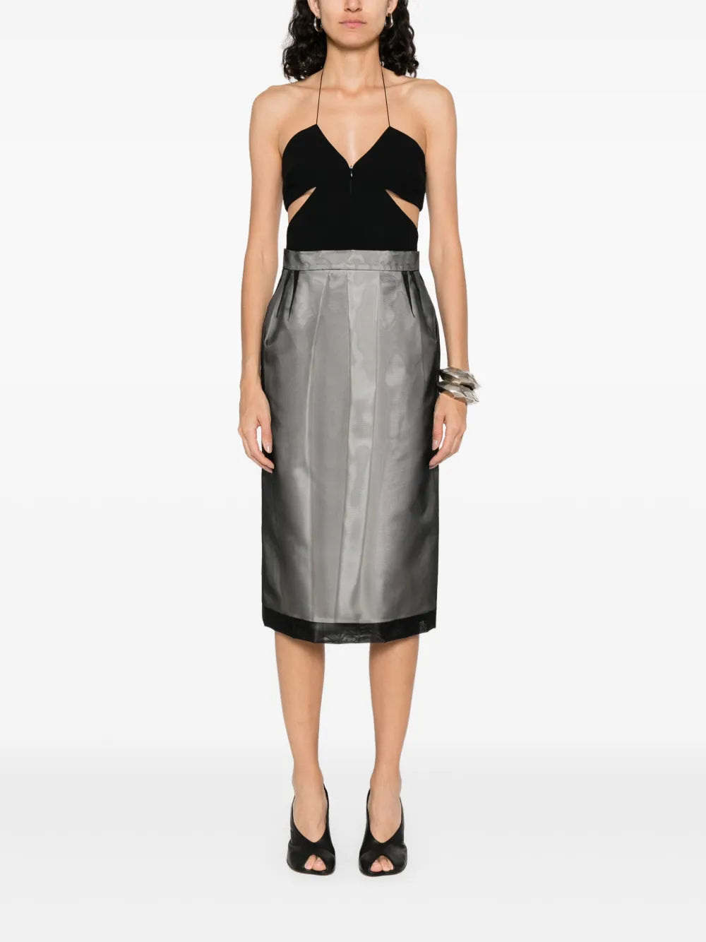 ALAINPAUL silk midi skirt