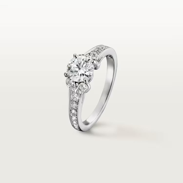 Cartier Ballerine solitaire, brilliant-cut diamond, paved