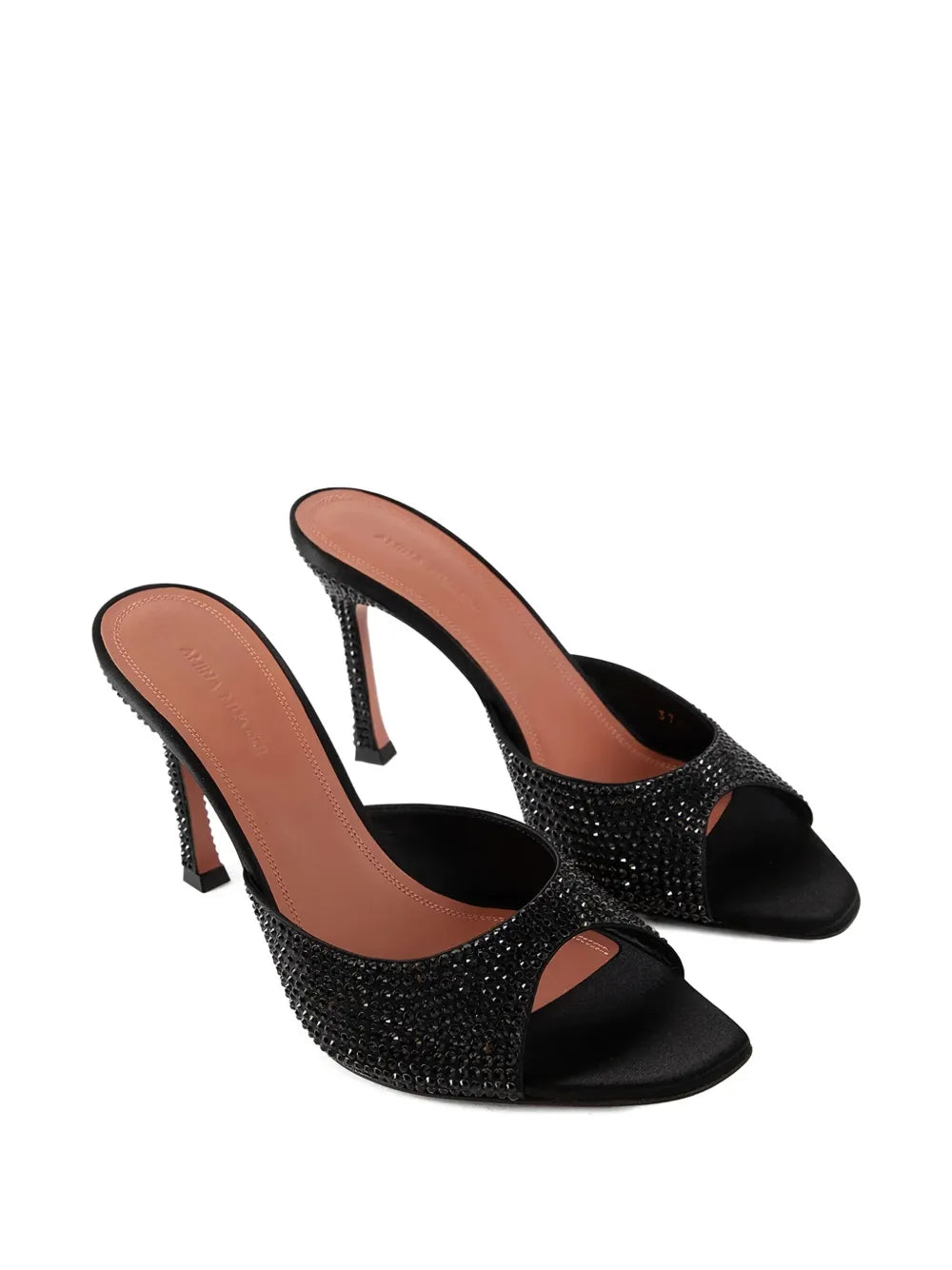 Amina Muaddi crystal-embellished heeled mules