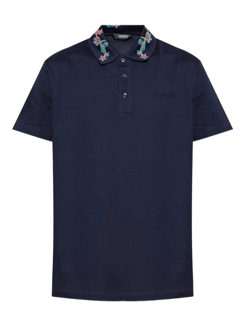 Versace  logo-embroidered polo shirt