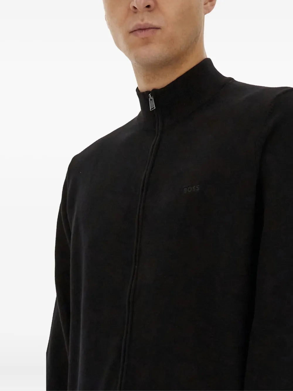 BOSS zipped cotton sweatshirt