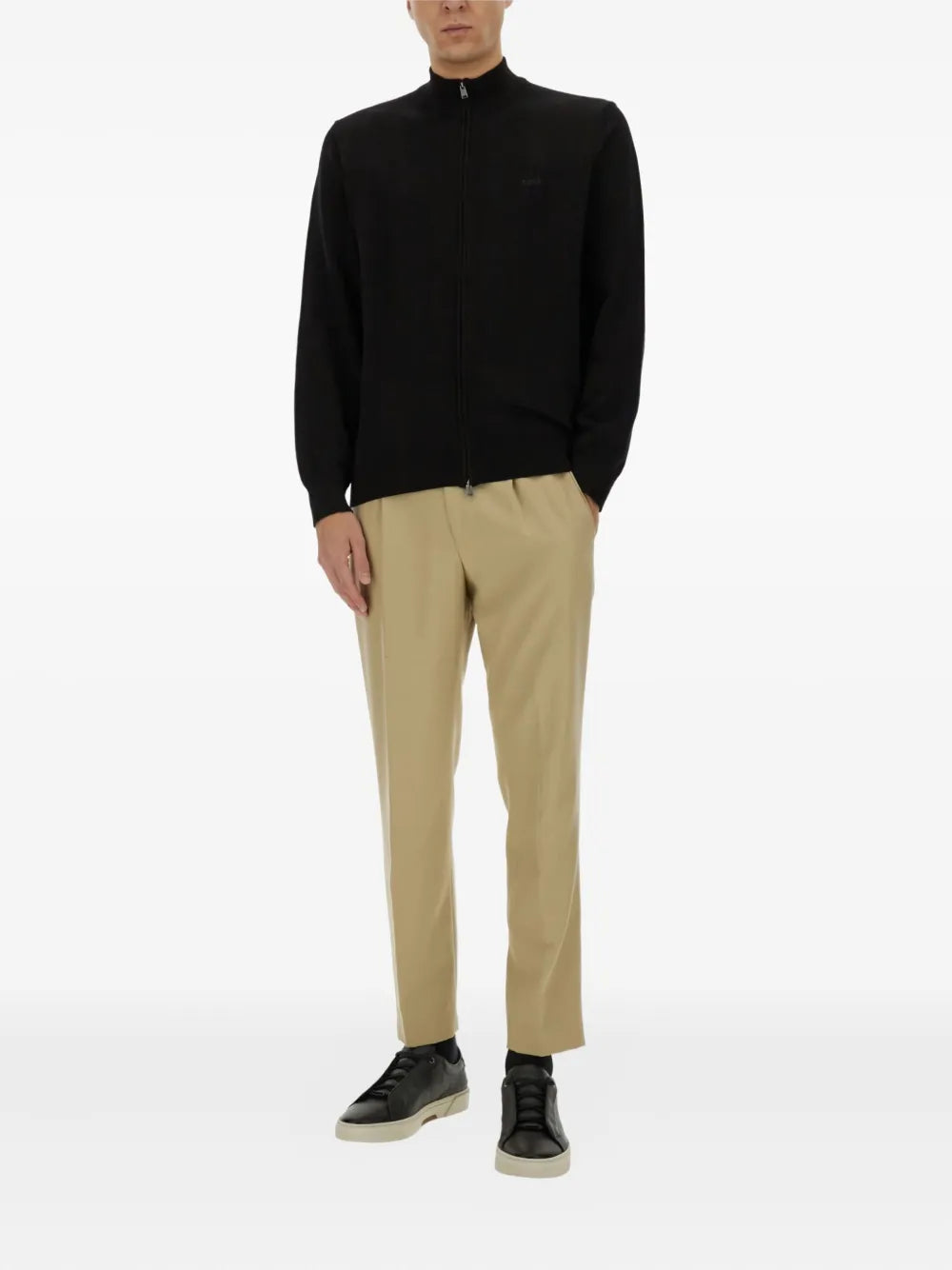 BOSS zipped cotton sweatshirt