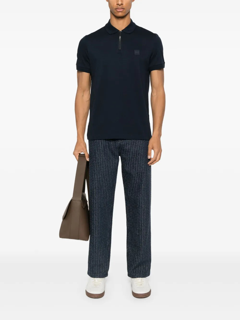 BOSS  zip-up polo shirt