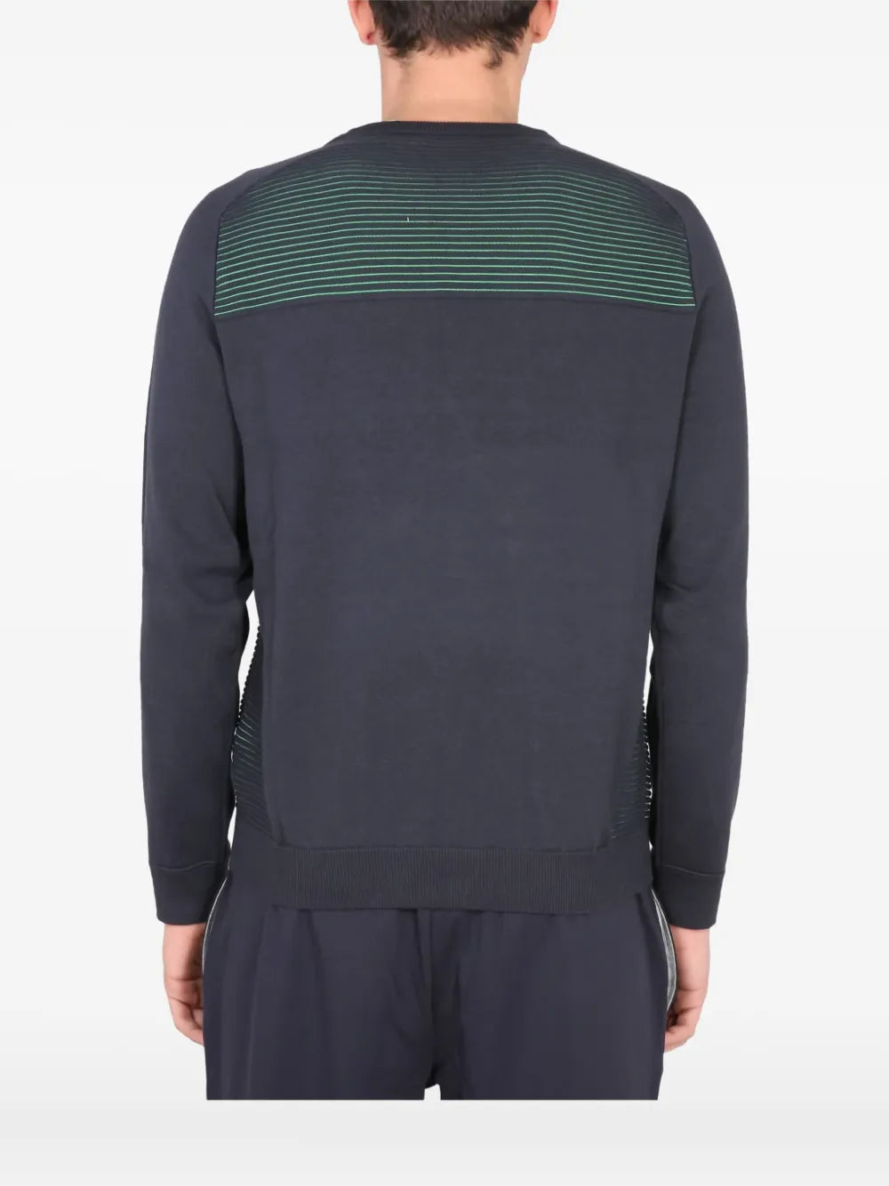 BOSS  striped-panel crew neck sweatshirt