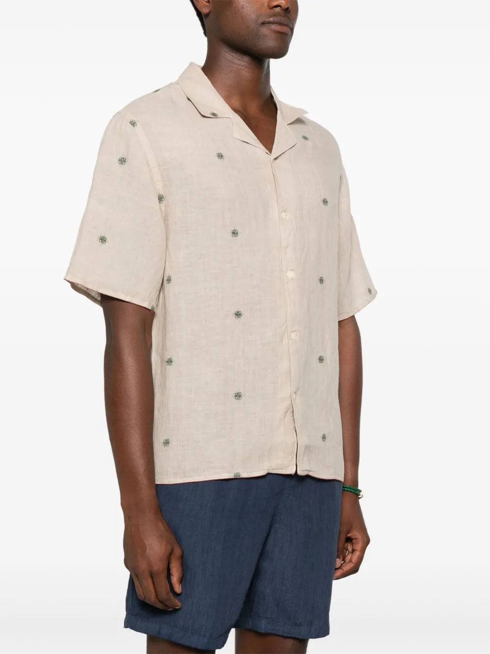 120% Lino  embroidered linen shirt