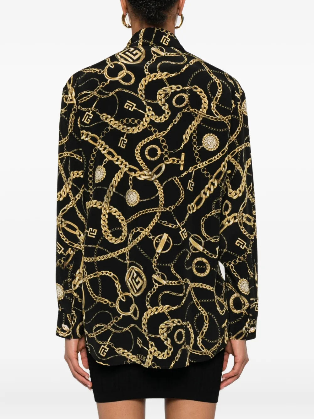 Balmain  chain-print silk shirt
