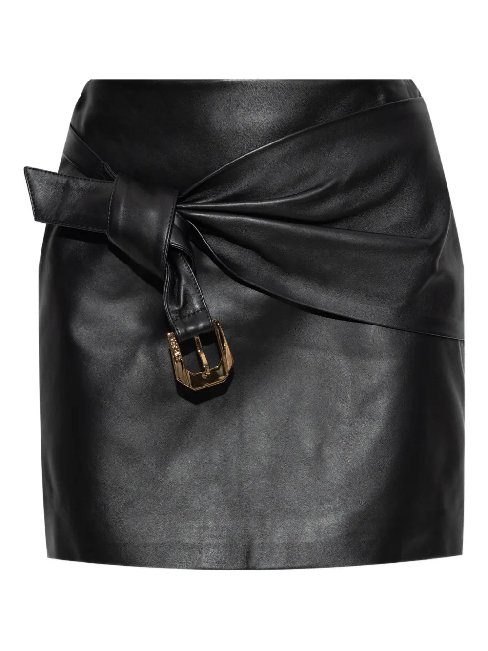 Versace leather draped skirt