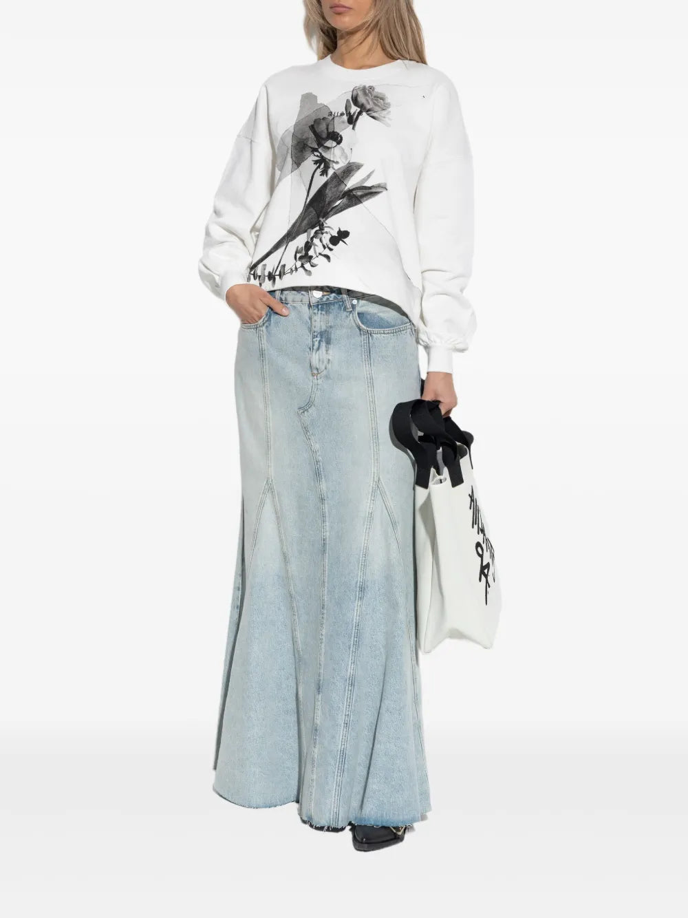 AllSaints  floral-print cotton sweatshirt