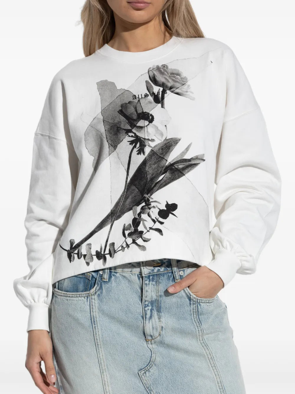 AllSaints  floral-print cotton sweatshirt