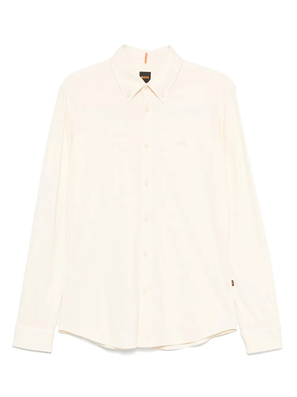 BOSS  logo-embroidered cotton shirt