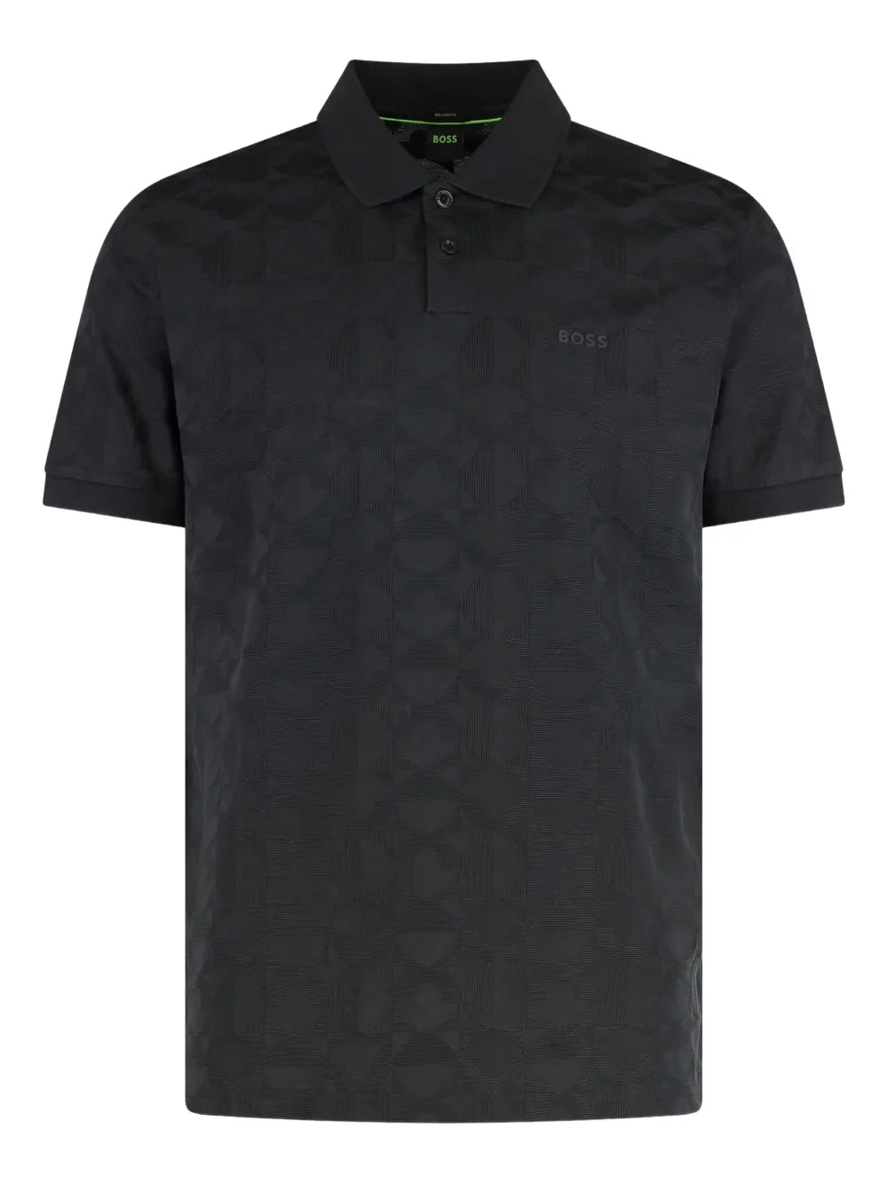 BOSS patterned-jacquard polo shirt