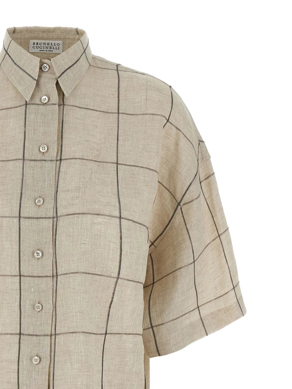 Brunello Cucinelli  checked short-sleeved shirt