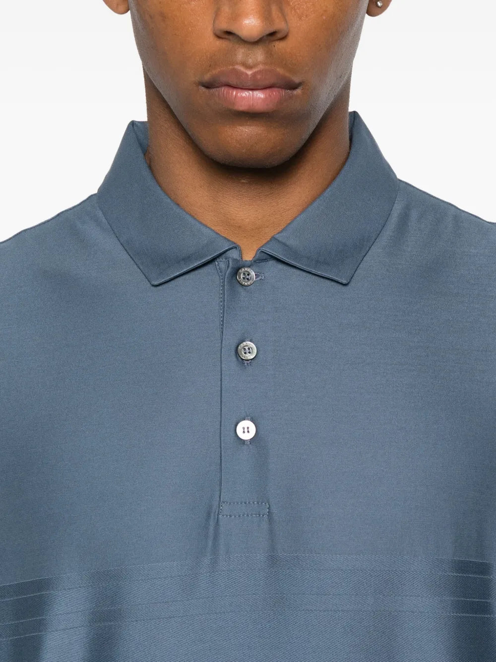 Canali  stripe-detail polo shirt