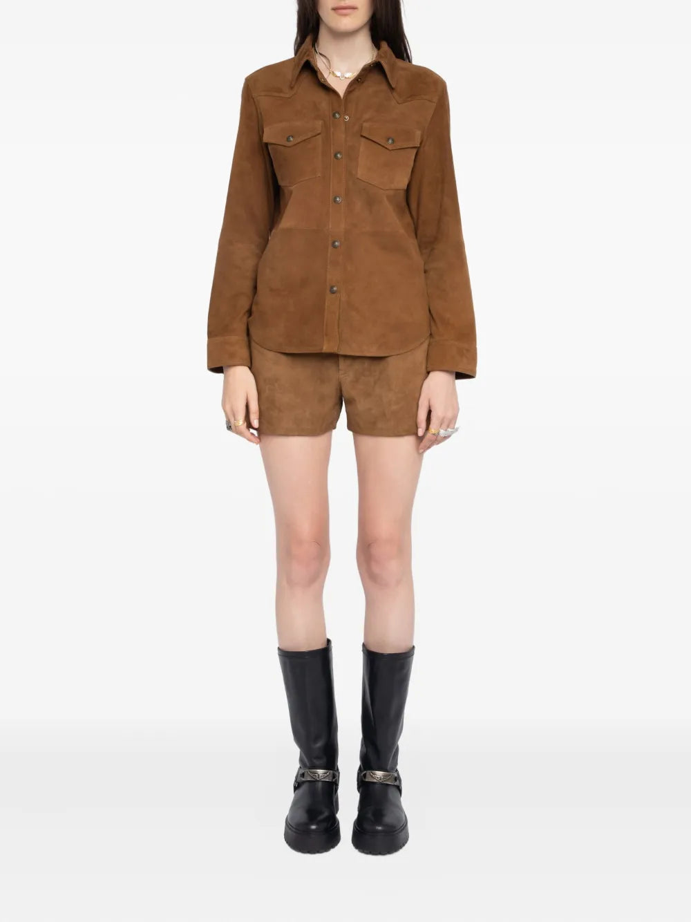 Zadig&Voltaire  suede button-down shirt