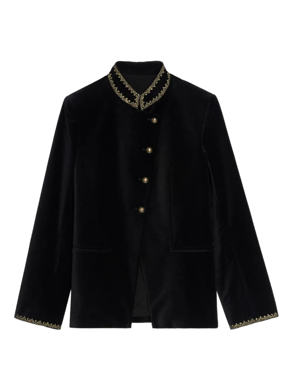 Zadig&Voltaire  velvet-effect embellished-collar jacket