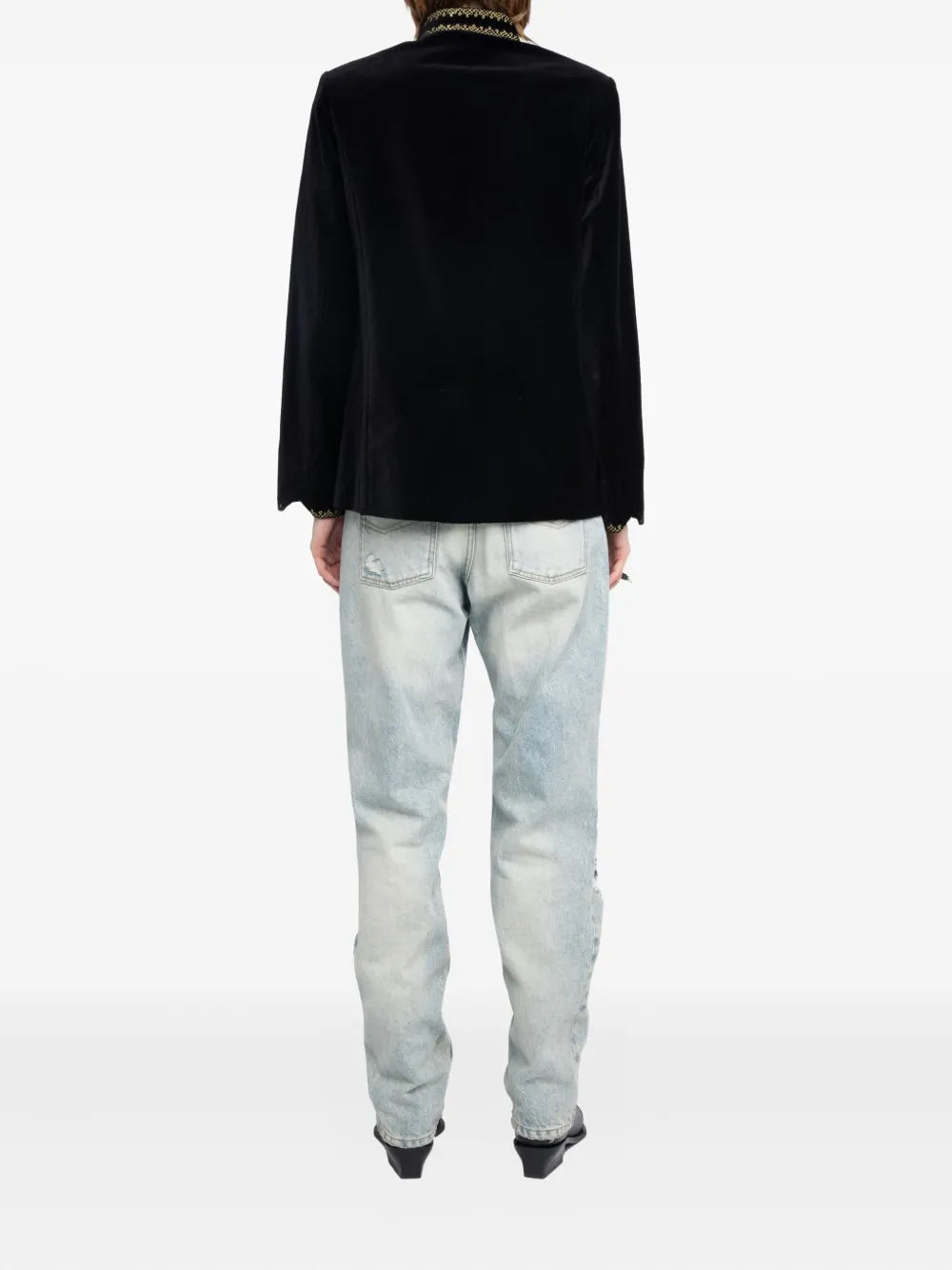Zadig&Voltaire  velvet-effect embellished-collar jacket