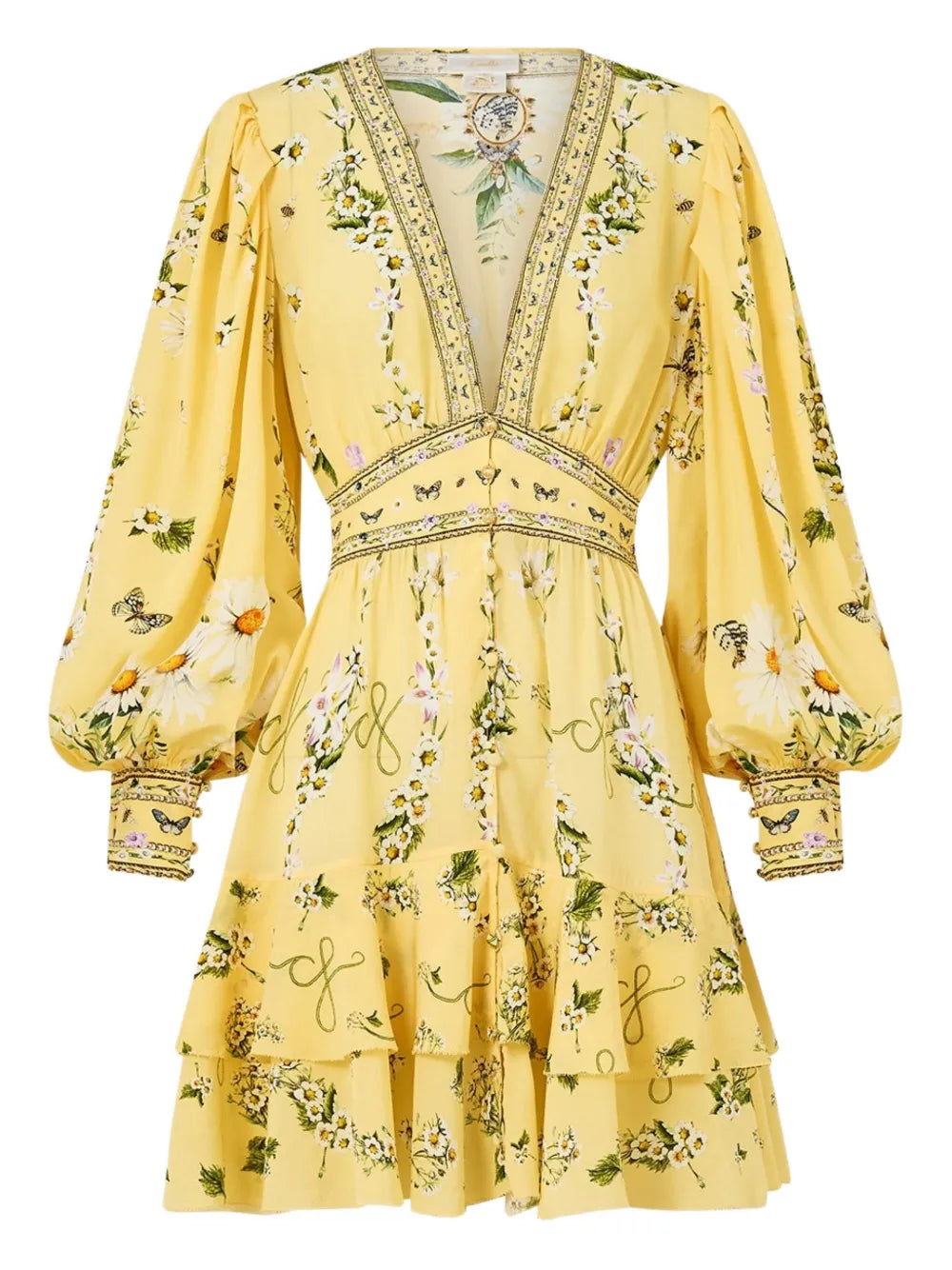 Camilla  button-up frilled mini dress