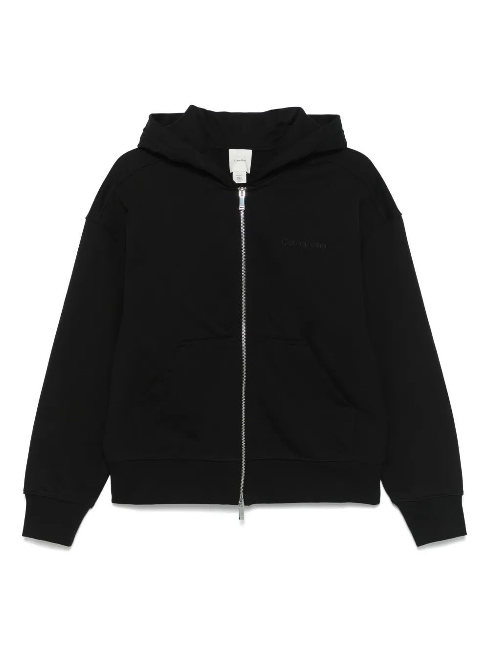 Calvin Klein  logo-embroidered zip-up hoodie