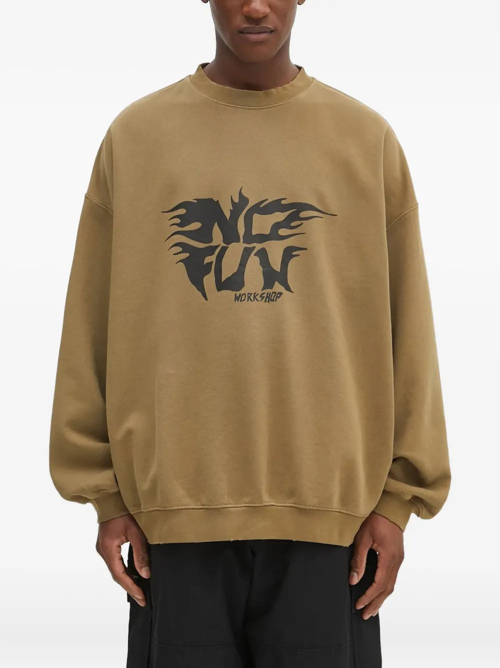 032c  flame-print long-sleeves sweatshirt
