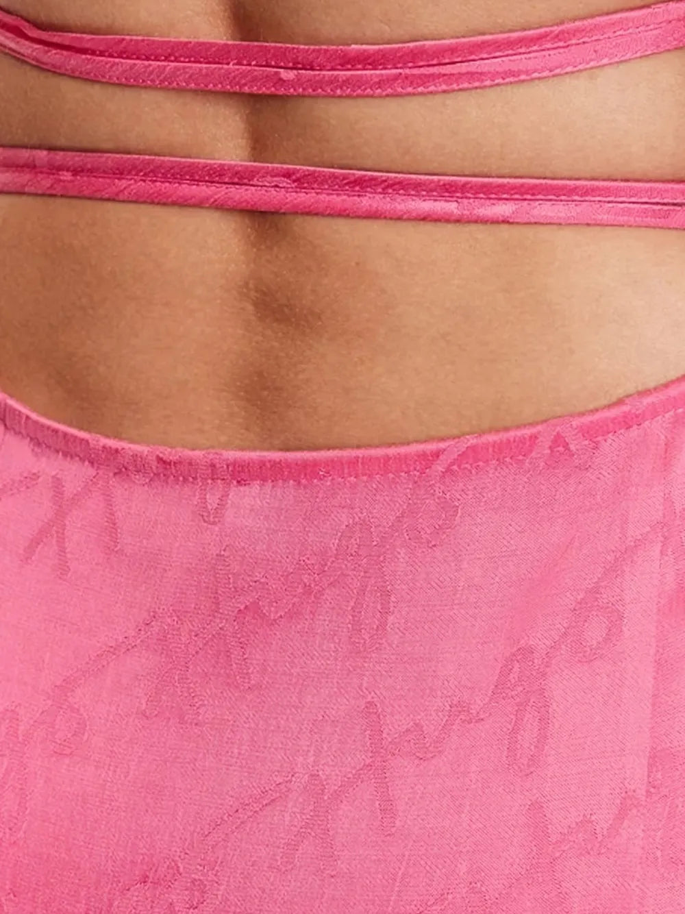 BOSS  tied detail logo-print skirt