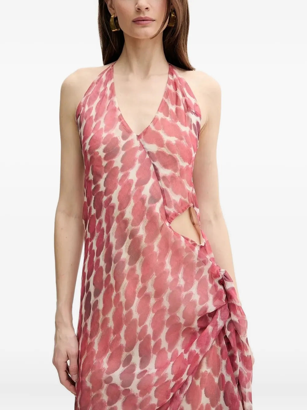 Bardot  halterneck cut-out dress