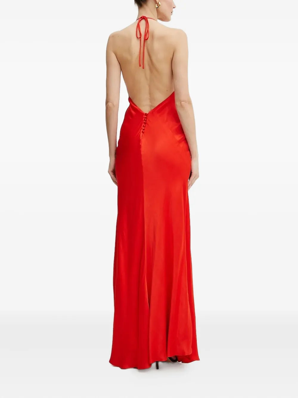 Bardot  halterneck split maxi party dress