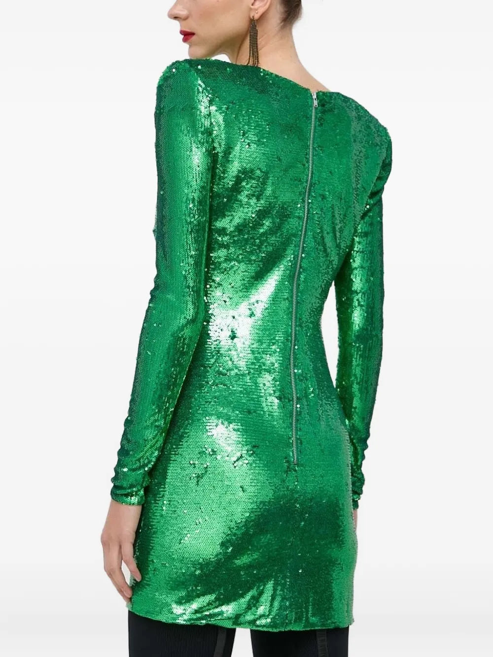 Bardot  sequinned padded-shoulder dress
