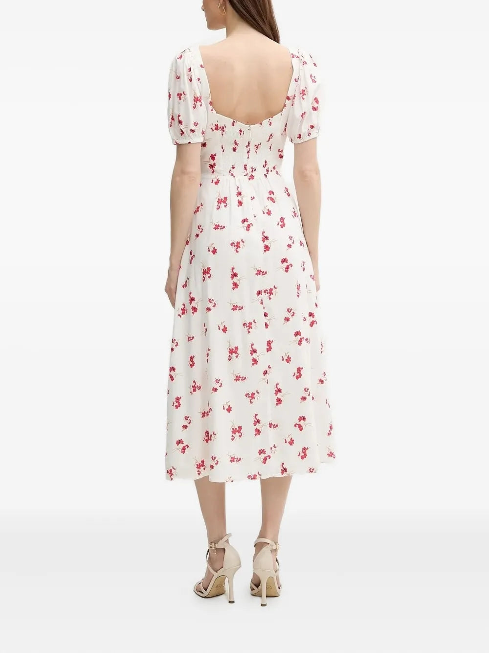 Bardot  Gillian puff-sleeve floral midi dress