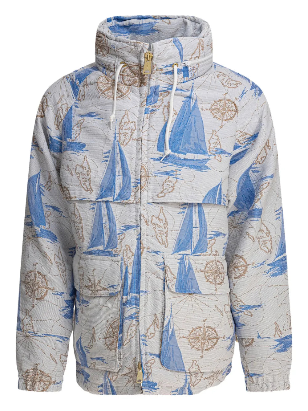 BEAMS PLUS  nautical-print hooded jacket