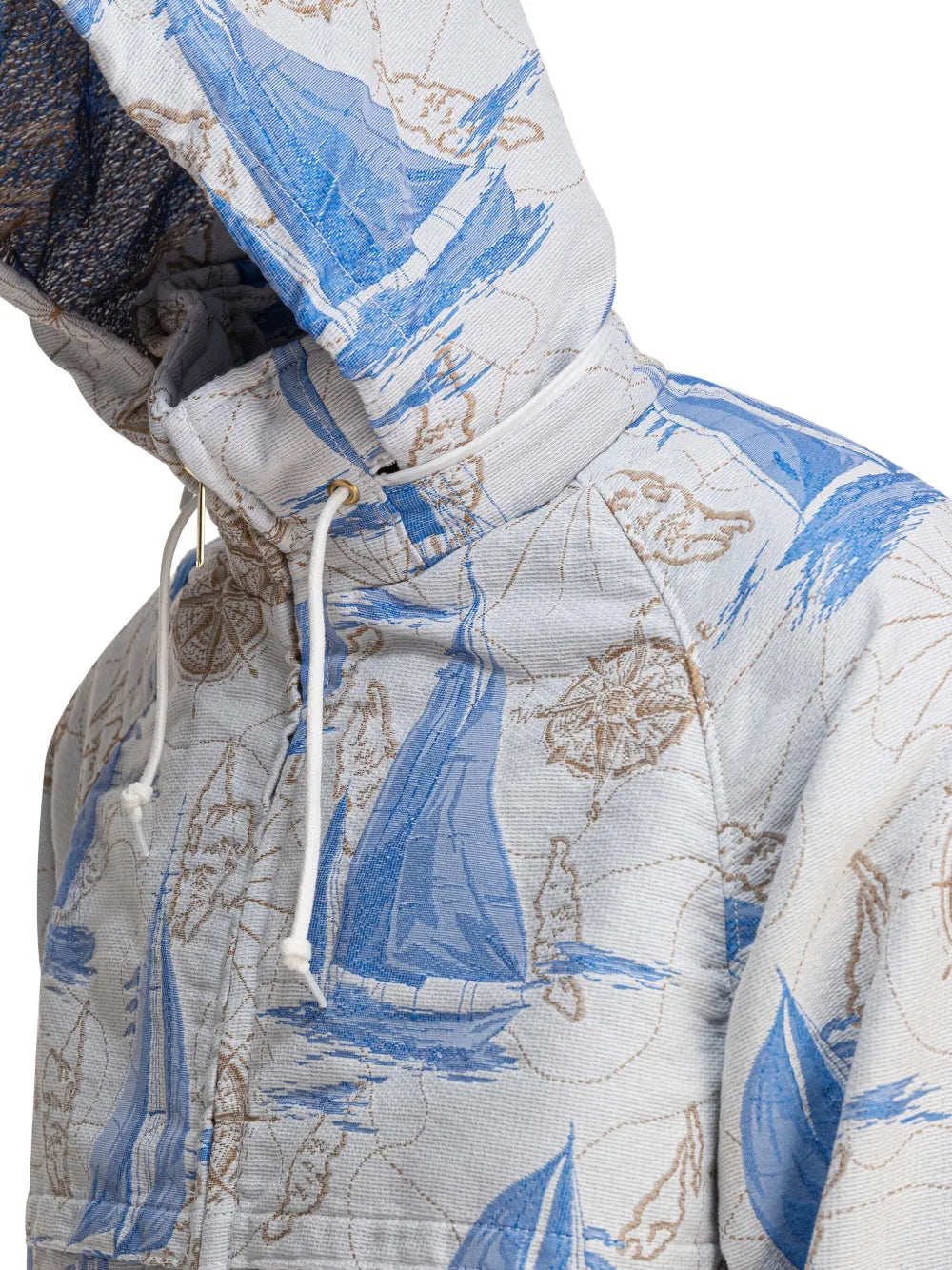 BEAMS PLUS  nautical-print hooded jacket