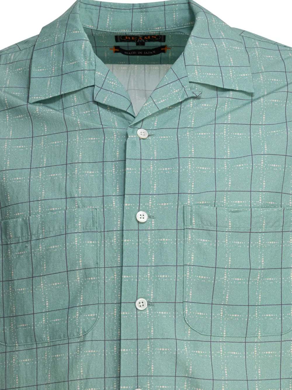 BEAMS PLUS  revere-collar grid-pattern shirt