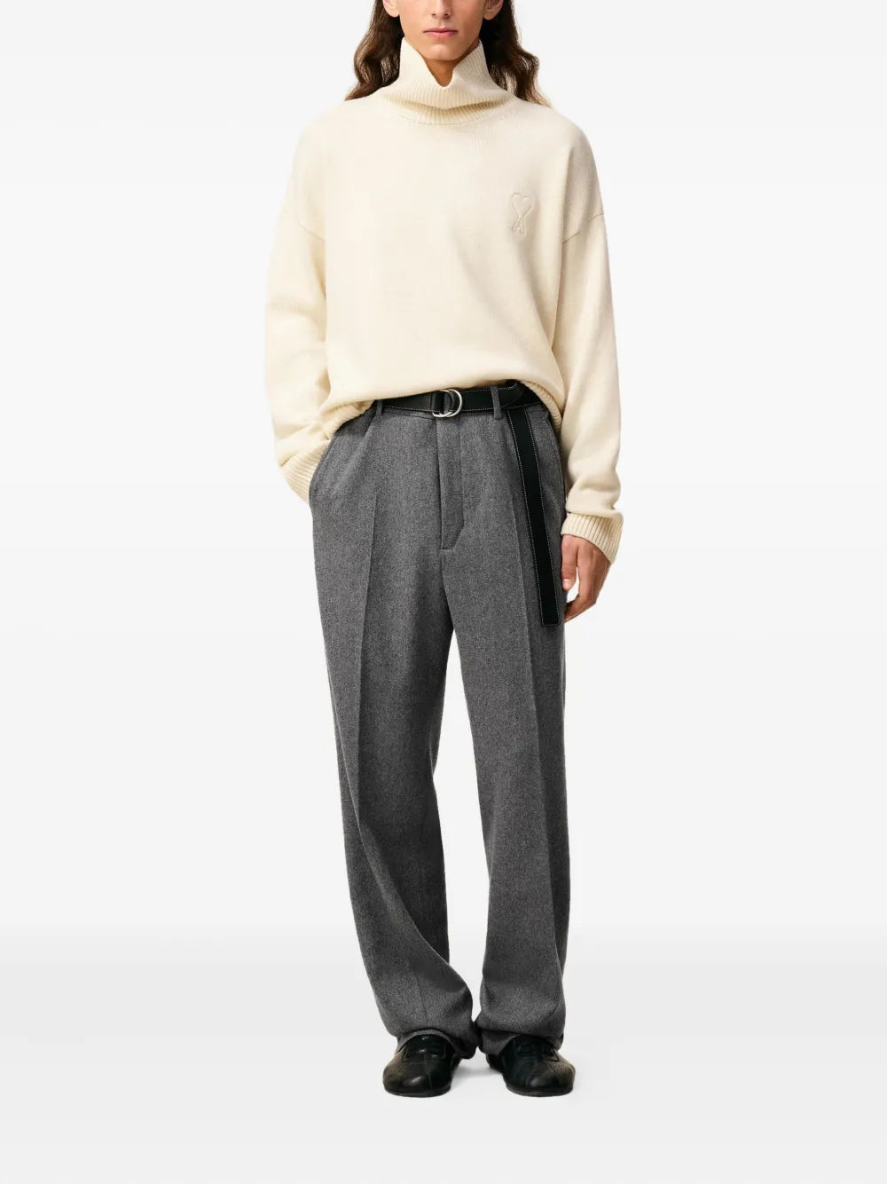 AMI Paris  pleated wool tailored trousers