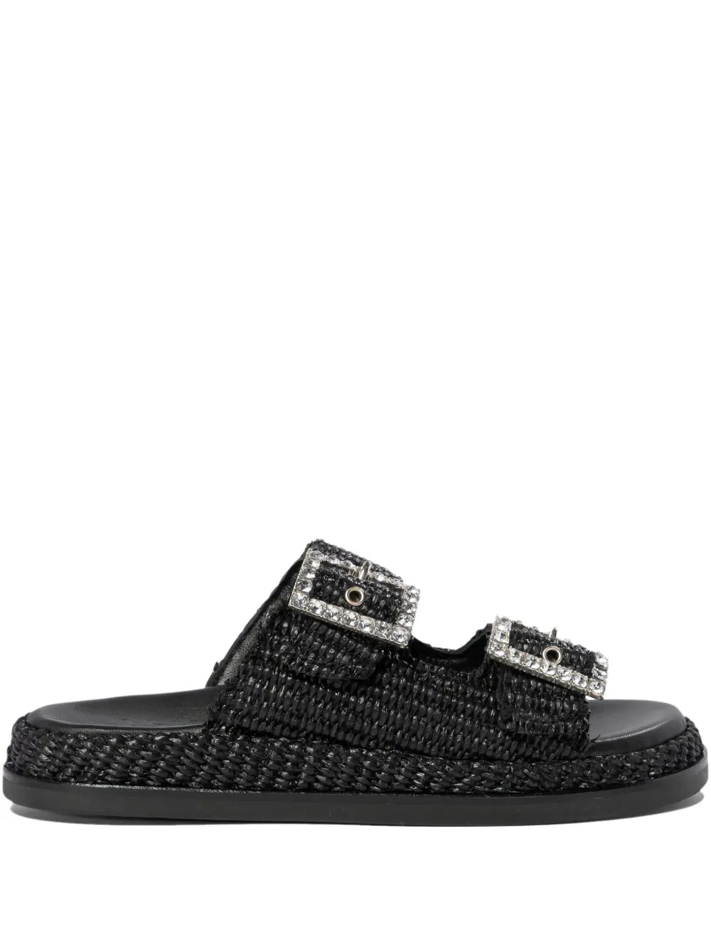 ALIBI  raffia embellished buckle sandals