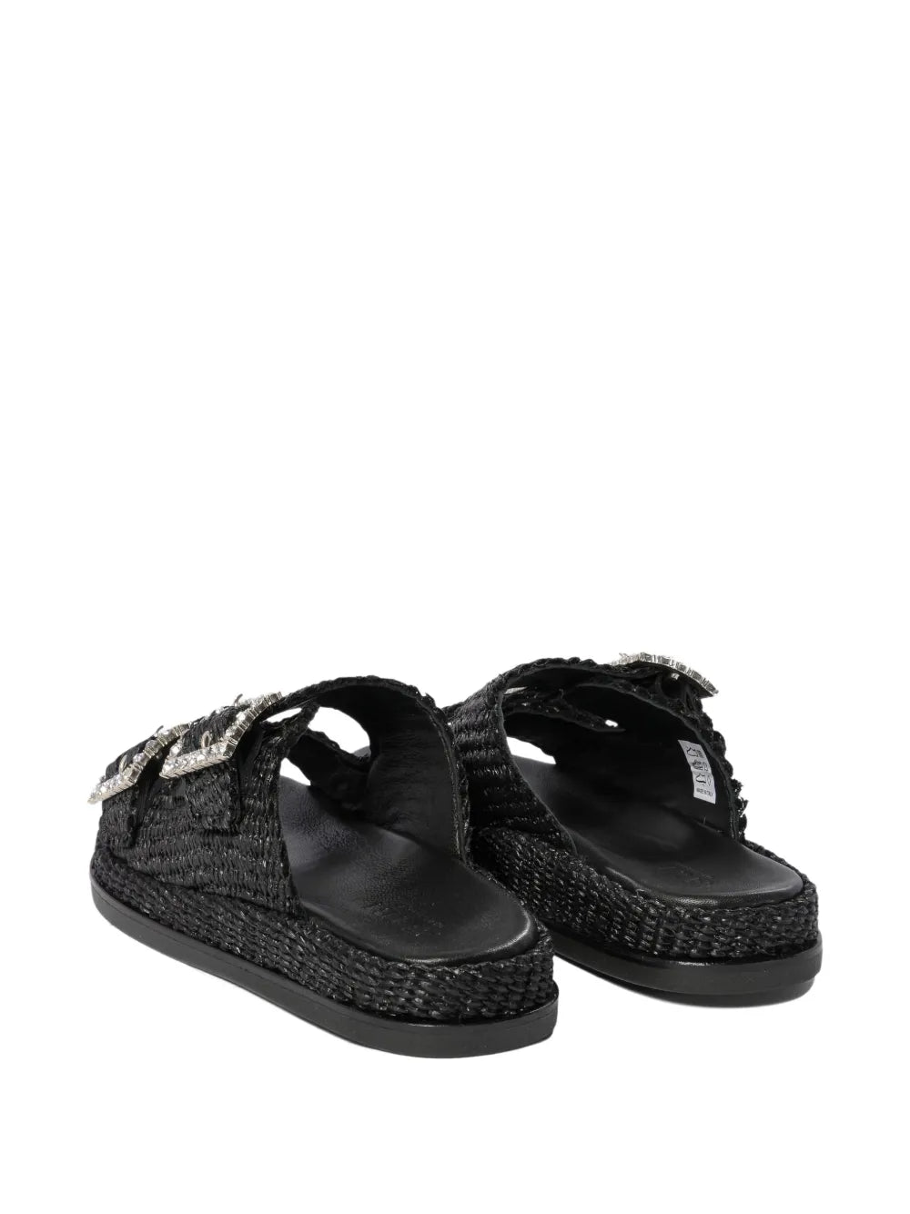 ALIBI  raffia embellished buckle sandals