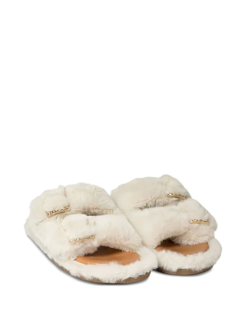 ALIBI  double-buckle fur sandals