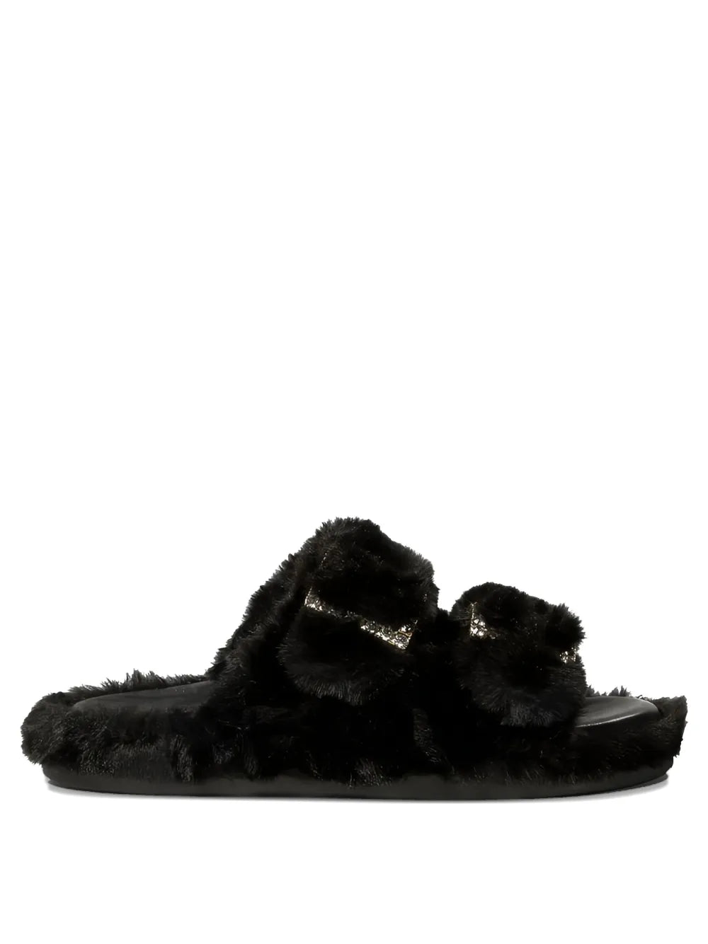 ALIBI  double-buckle fur sandals