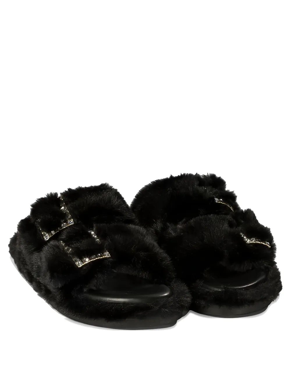 ALIBI  double-buckle fur sandals